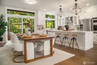 Kitchen and dining room.