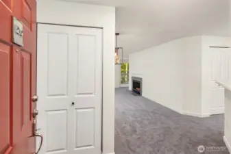 entry with hall closet & to the living area