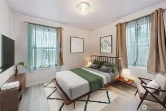 Primarybedroom virtually staged.