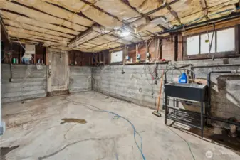 Unfinished basement.