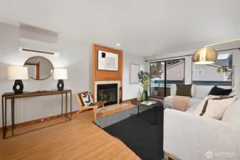 Energy efficient mini-split installed in the main living area for Seattle summers