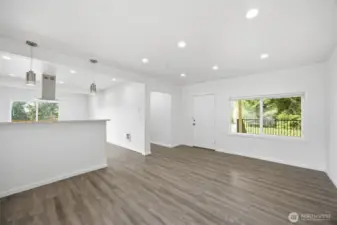 Living room looking back at Front door.