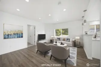 Virtually staged living room