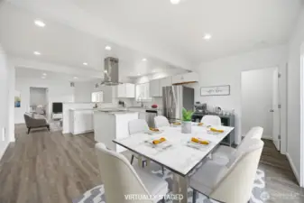 Virtually staged dining area.