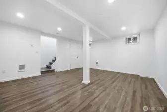 Basement Space for flex room, living area, put bunk beds in here and create a extra guest room.