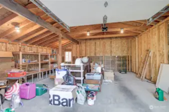 And last, a peek inside the garage.  Parking plus loads of additional storage space!