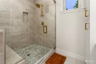 Spacious separate shower in the primary as well!