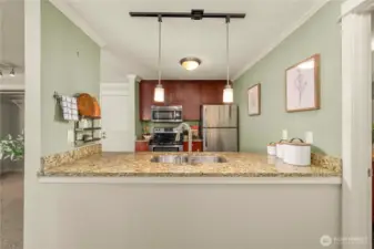 Enjoy ample counter and cabinet space!