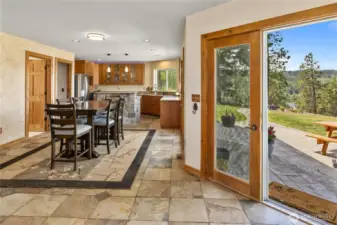 French door opening out to patio.