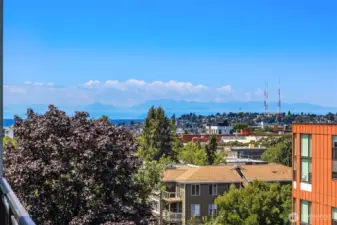 View from the patio to the Olympic Mountains.