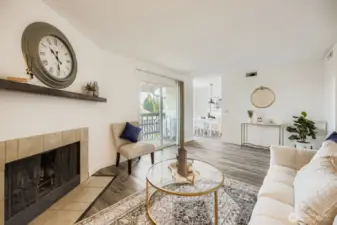 Open living room with a clear view into the dining area, perfect for effortless entertaining.