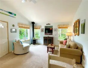 View of living room from kitchen