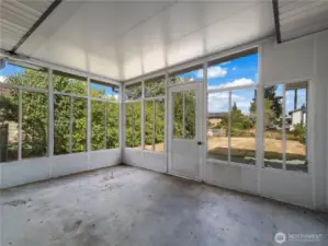 Enclosed patio for year round enjoyment of the outdoors