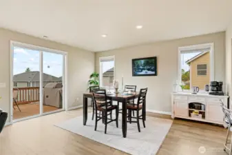 Large dining room can accommodate 8 or more guests