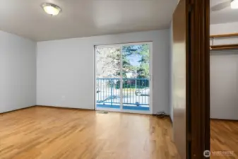 Primary Bedroom with Sliding Glass on to Porch