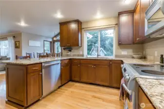 Elegant and functional kitchen with custom cabinets and granite counters