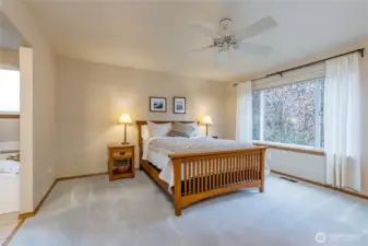 Spacious primary suite overlooks your beautiful back yard