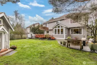 Gorgeous park-like back yard is fully-fenced