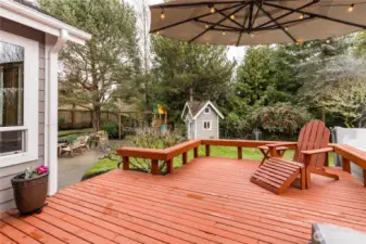 Relax on your deck, or take a walk or bike ride on the Soos Creek trail just a mile away!