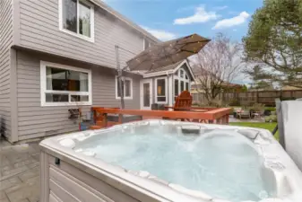 Hot tub stays with the home!