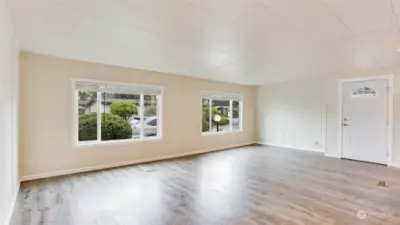 Living room with large dinning area.