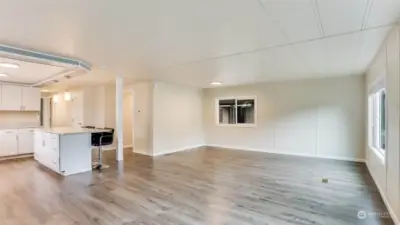 View from living room/dinning area to kitchen.