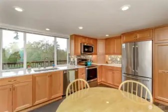 Undercabinet lighting showcases the beautiful work area in your updated kitchen.