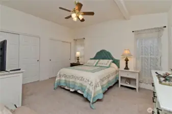 Primary bedroom offers a calm inviting retreat