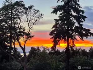 Take in fiery sunsets and glimpses of the Sound.