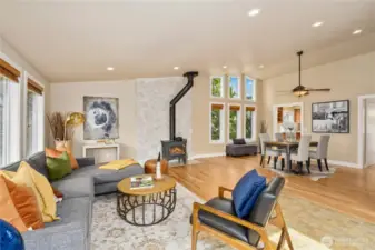 Simple, clean design with an emphasis on natural materials and letting light in.