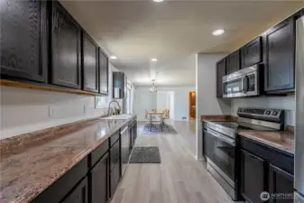 Galley Kitchen view to Dining Area