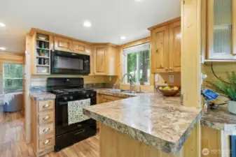 extra counterspace makes the kitchen an easy place to enjoy cooking