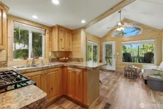 propane stove/range and microwave included