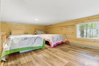 loft area is short ceiling so not ideal for office- but come on! You're at the lake anyway- go play!