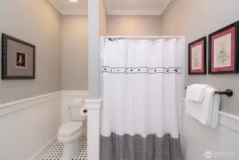 Guest bathroom with shower