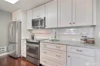 Impressive kitchen counters and backsplash. A must see kitchen.