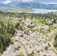 Aerial view of Highland Village.