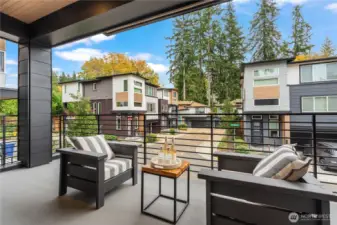 First deck of the house, stepping out from the living room.