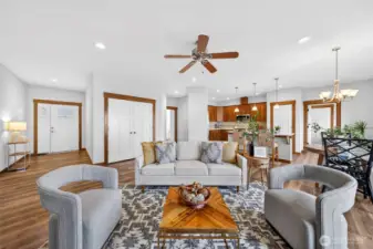 Ceiling fans, ductless mini splits for efficient heat and air conditioning.