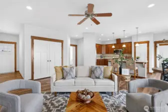 Plenty of storage in large double closet just off the entry.