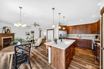 View from utility room door looking back towards the great room spaces.