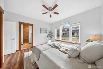 Owner's bedroom looking towards the en-suite 3/4 bath.