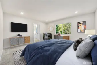 Virtual staging of primary bedroom