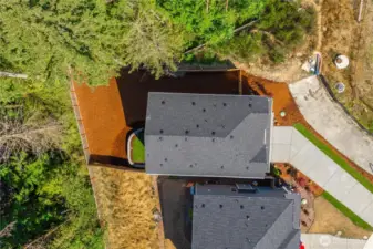 Arial view, surrounded by greenbelts on two sides!