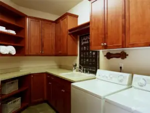 Laundry Rm with pantry cabinets