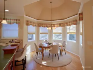 Dining with coved ceiling