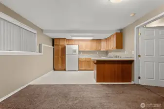 view from dining room in basement
