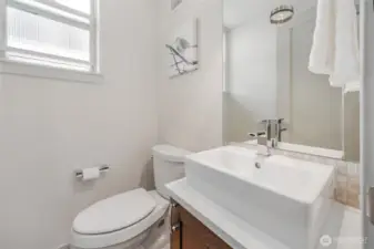 Guest bath in a very convenient location.