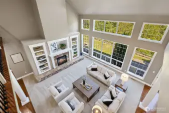 These floor to ceiling windows add so much natural light to this home.