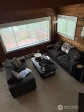 View of living room from staircase